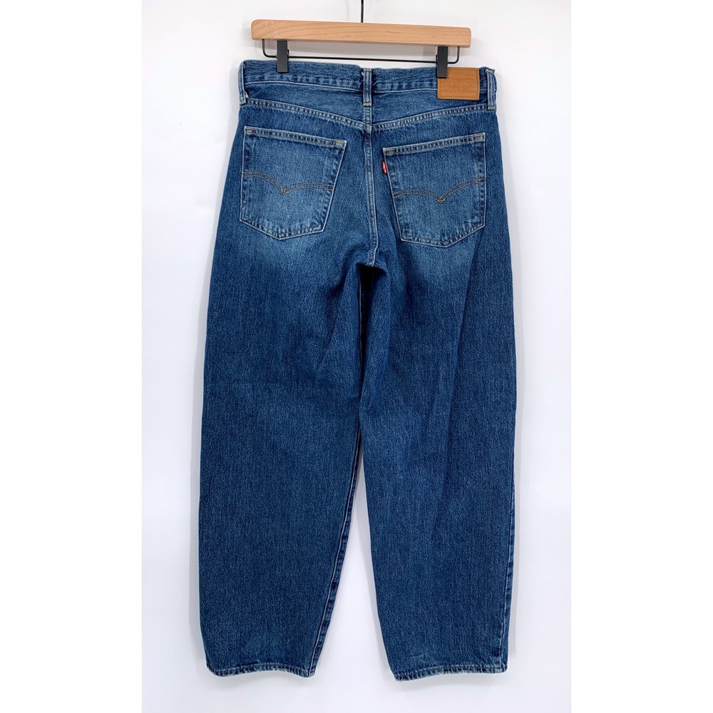 Levis Baggy Dad Jeans Womens 30 Blue Wide Leg Fade Cotton Denim Pants - Picture 2 of 9